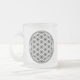 Flor de la taza del vidrio esmerilado de la vida