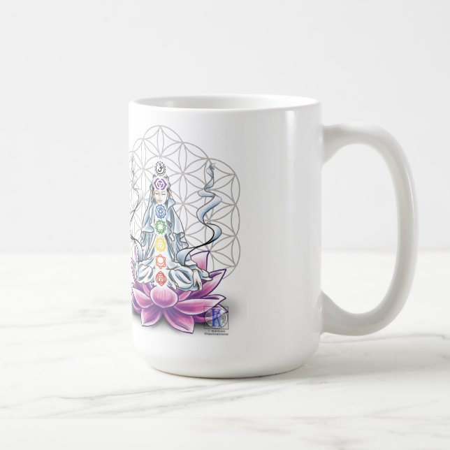 Flor de la vida, chakra, taza de la obra clásica (Derecha)