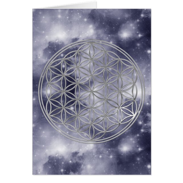 Flor de la vida el | de plata, universo azul (Frente)