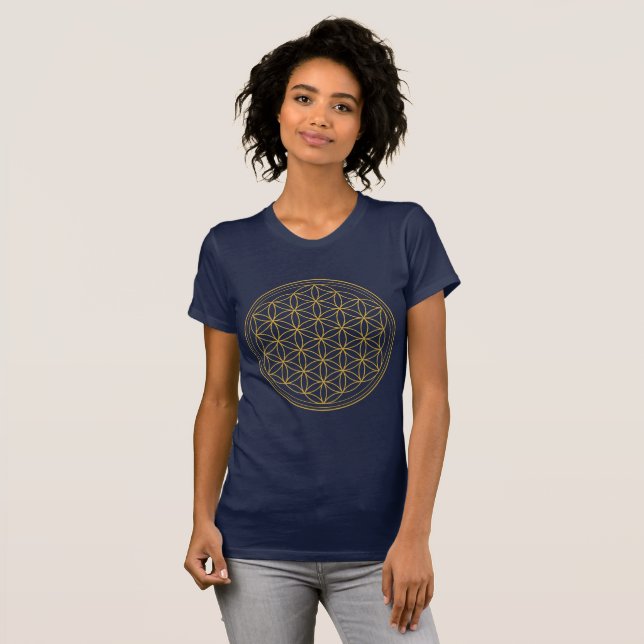 Flor de la vida - Flower of Life playera (Anverso completo)