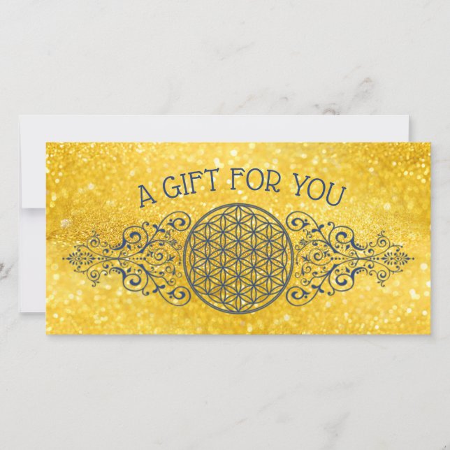 Flor de la vida - Ornamentos de época oro azul (Anverso)