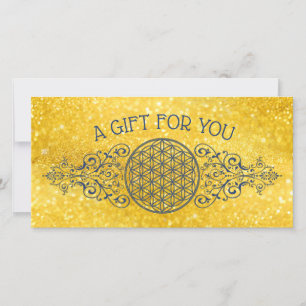 Flor de la vida - Ornamentos de época oro azul