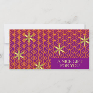 FLOR DE LA VIDA - patrón dorado rojo