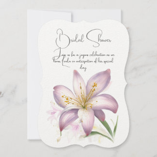 Flor de lirio en la ducha de novia. Invitación flo