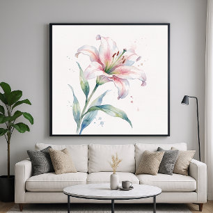 Flor de lirio - Estilo de pintura en acuarela Arte