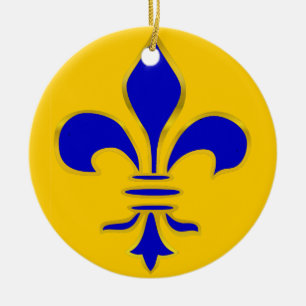 Flor de lis del azul y del oro - ornamento