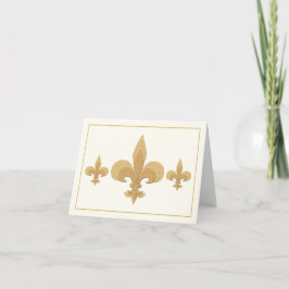 Flor de lis tres en tarjeta de nota ligera del