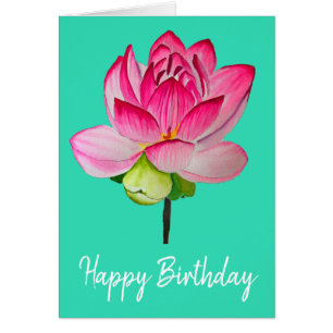 Flor de loto rosa acuarela arte fino