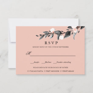 Flor de luna   BODA RSVP ELECCIÓN DE COMIDA ROSA