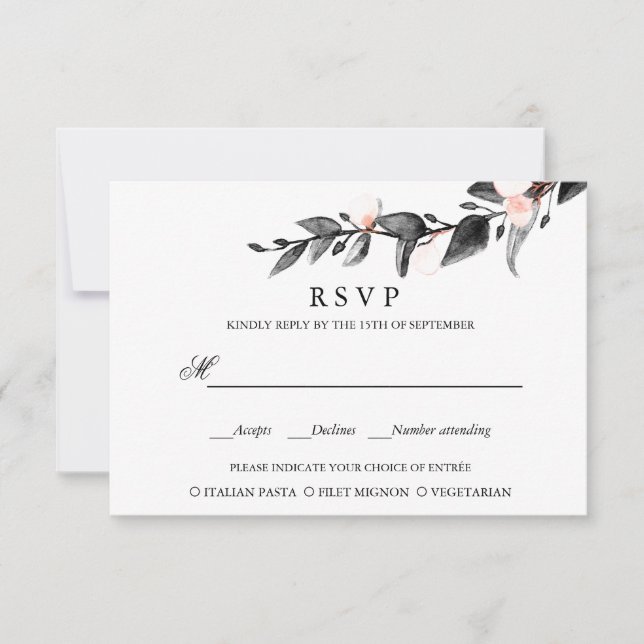 Flor de luna | ELECCIÓN DE COMIDA DE BODA RSVP (Anverso)