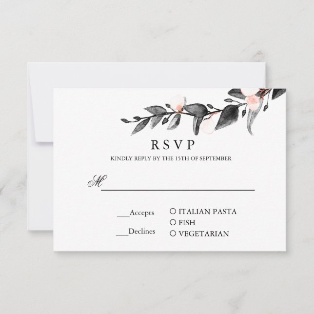 Flor de luna | SELECCIÓN DE COMIDA DE BODA RSVP (Anverso)