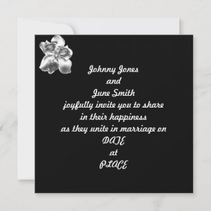 Flor de Magnolia Metálica en Invitación de Boda