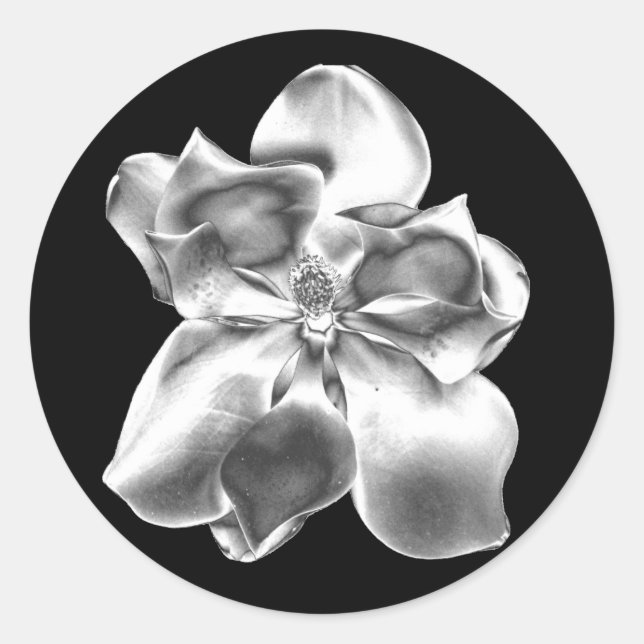 Flor de magnolia metálica sobre pegatinas (Anverso)