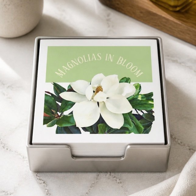 Flor de Magnolia | Servilleta de papel verde (Subido por el creador)