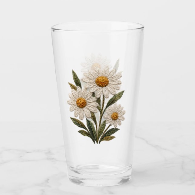 Flor de margarita bordada (Anverso)