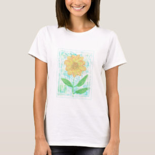 Flor de margarita con camisetas de borde de marco
