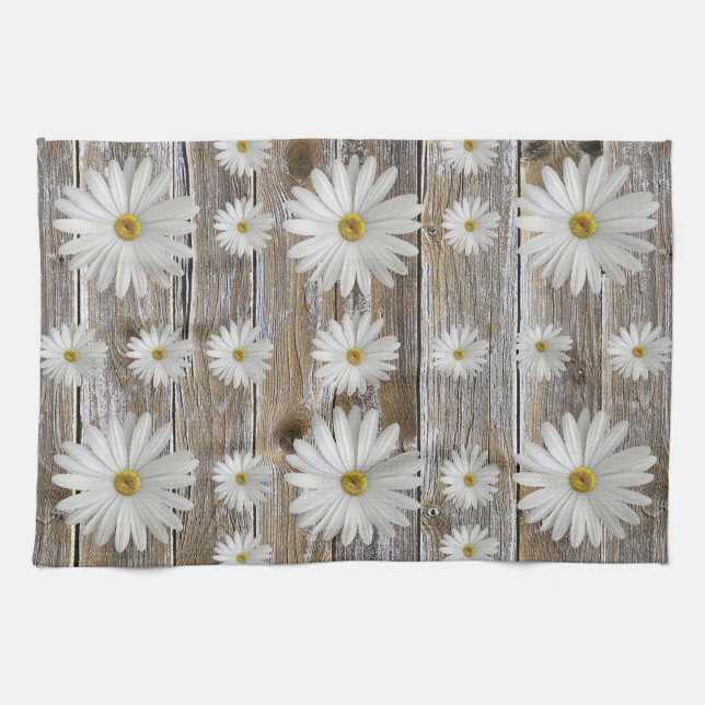 Flor de margarita, toallas de cocina para la placa (Horizontal)