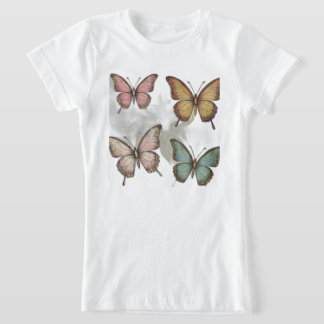 Flor de mariposa retro: camiseta de inspiración vi
