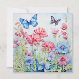 Flor de mariposa: tarjeta de cumpleaños de jardín