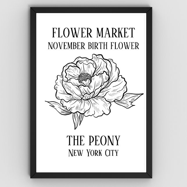 Flor de mercado de flores Nacimiento NOVEMBER Arte (Flower Market Art Prints for November Birth Month)