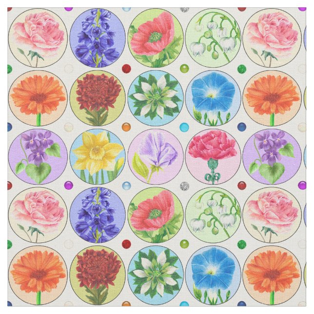 Flor de nacimiento de Dotty y tela de gema (De cerca)