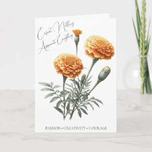 Flor de Nacimiento de Octubre Caléndula Tarjeta de