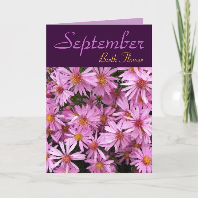 Flor de nacimiento de septiembre - Tarjeta de nota (Anverso)