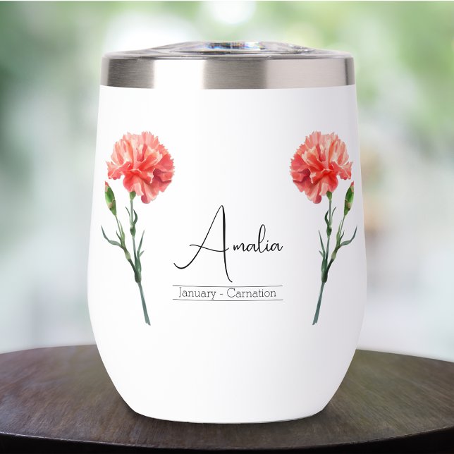 Flor de Nacimiento Enero Tumbler de vino de Carnac (Subido por el creador)