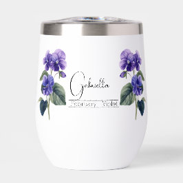 Flor de Nacimiento Febrero Violeta Tumbler de Vino