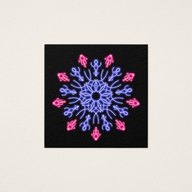 Flor de neón azul y rojo (Anverso)
