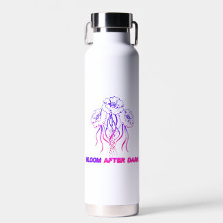Flor de Neon Rosa - Botella de Agua de Arte