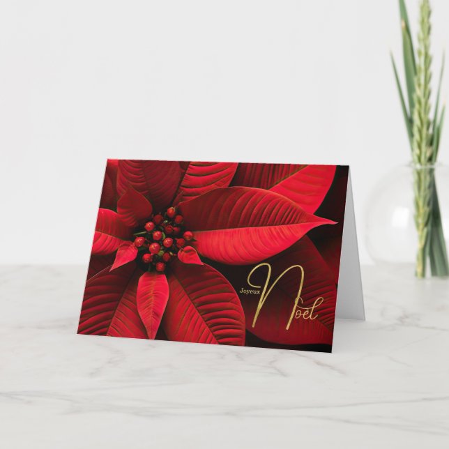 Flor de Nochebuena alegre Navidad Joyeux Noel (Anverso)