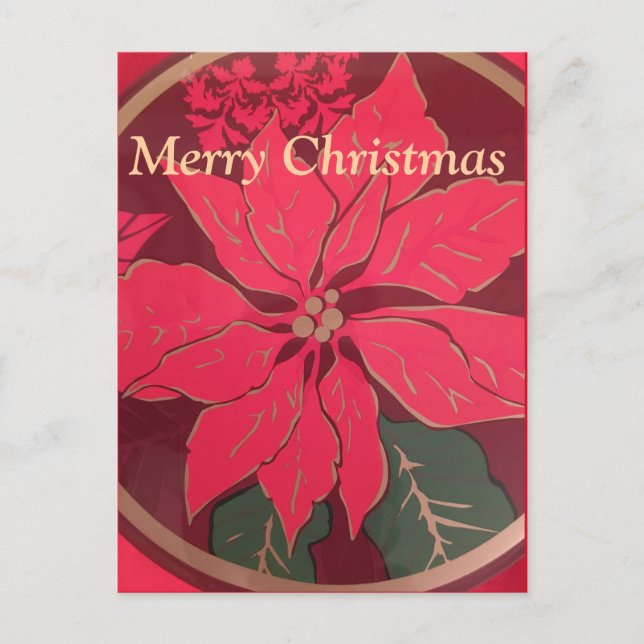 Flor de Nochebuena de Navidad - Tarjeta Postal (Anverso)