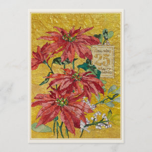 Flor de Nochebuena Dorada   Navidad de Arte Fino e