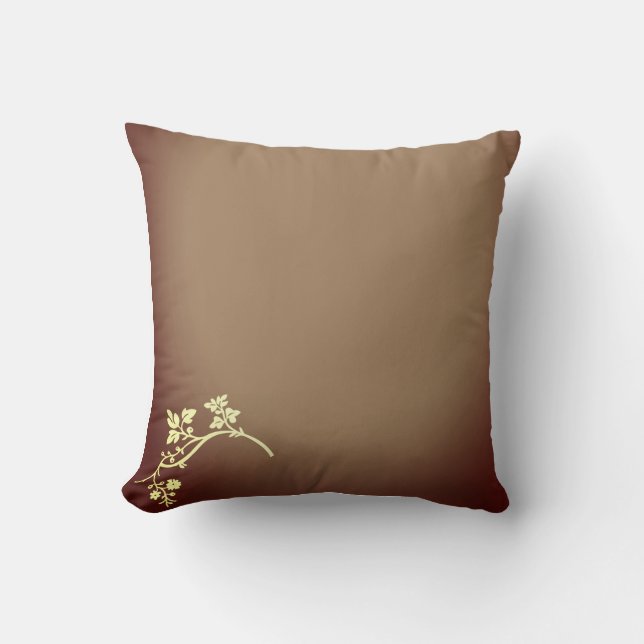 Flor de oro marrón Cojín decorativo (Anverso)