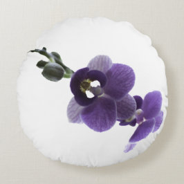 Flor de orquídea morada, almohada redonda