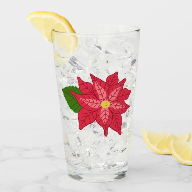 Flor de Pascua de Navidad Roja y Rosa (Anverso (hielo))