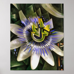 Flor De Pasión Passiflora En Estilo De Arte Geomét