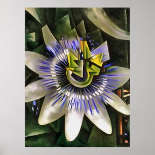Flor De Pasión Passiflora En Estilo De Arte Geomét