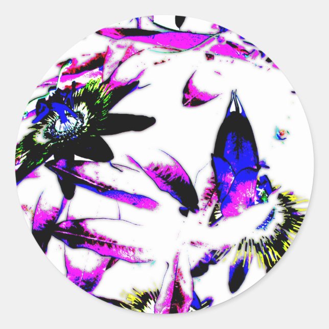 Flor de Passiflora Porcelana - Pegatinas (Anverso)