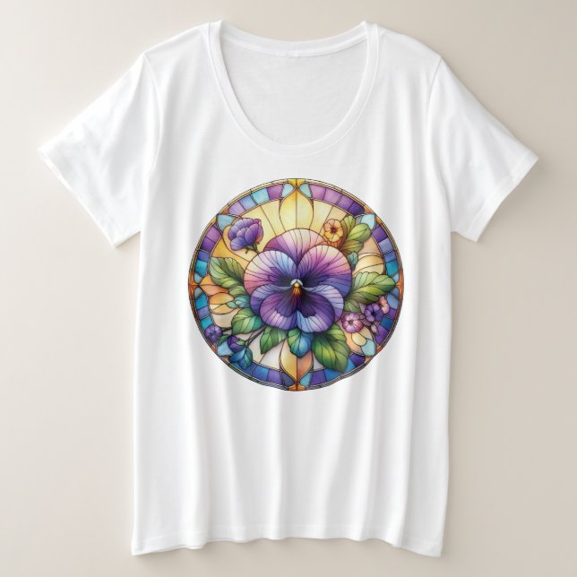 Flor de Pensamiento de Vidrio Pintado (Anverso del diseño)