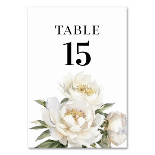 flor de peonía blanca Número de mesa