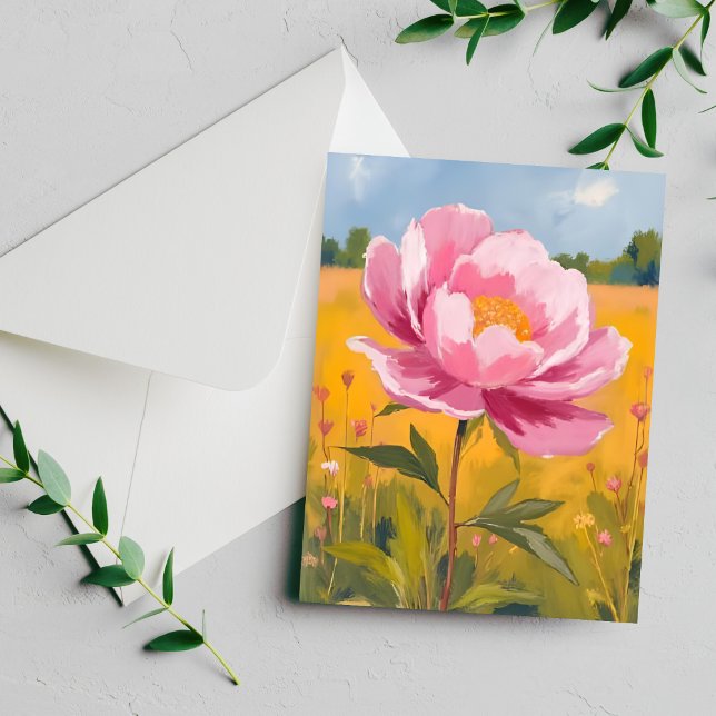 Flor de Peonía | Tarjeta de Acuarela de Campo de F (Subido por el creador)