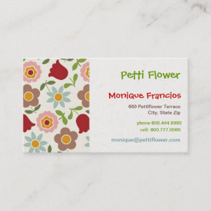 Flor de Petti - crema - tarjeta de visita
