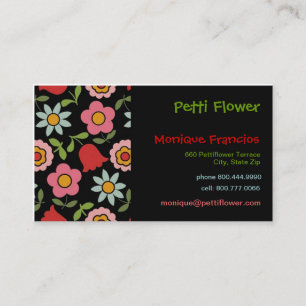 Flor de Petti - negro - tarjeta de visita