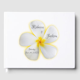 Flor de Plumeria Blanca, Boda, libro de invitados