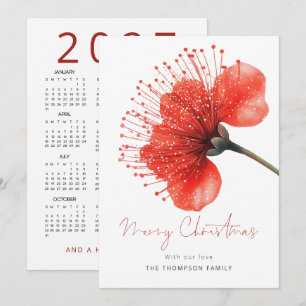 Flor de Pōhutuka Calendario de Navidad 2027 Feliz