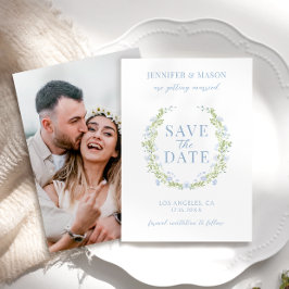 Flor de primavera azul Guardar la invitación de la