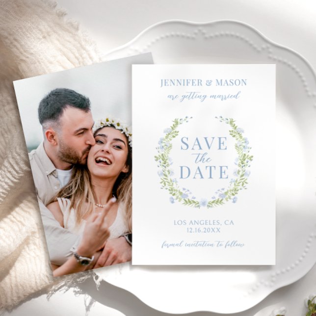 Flor de primavera azul Guardar la invitación de la (Subido por el creador)