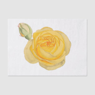 Flor de Rosa Amarilla Papel de Seda Floral #1